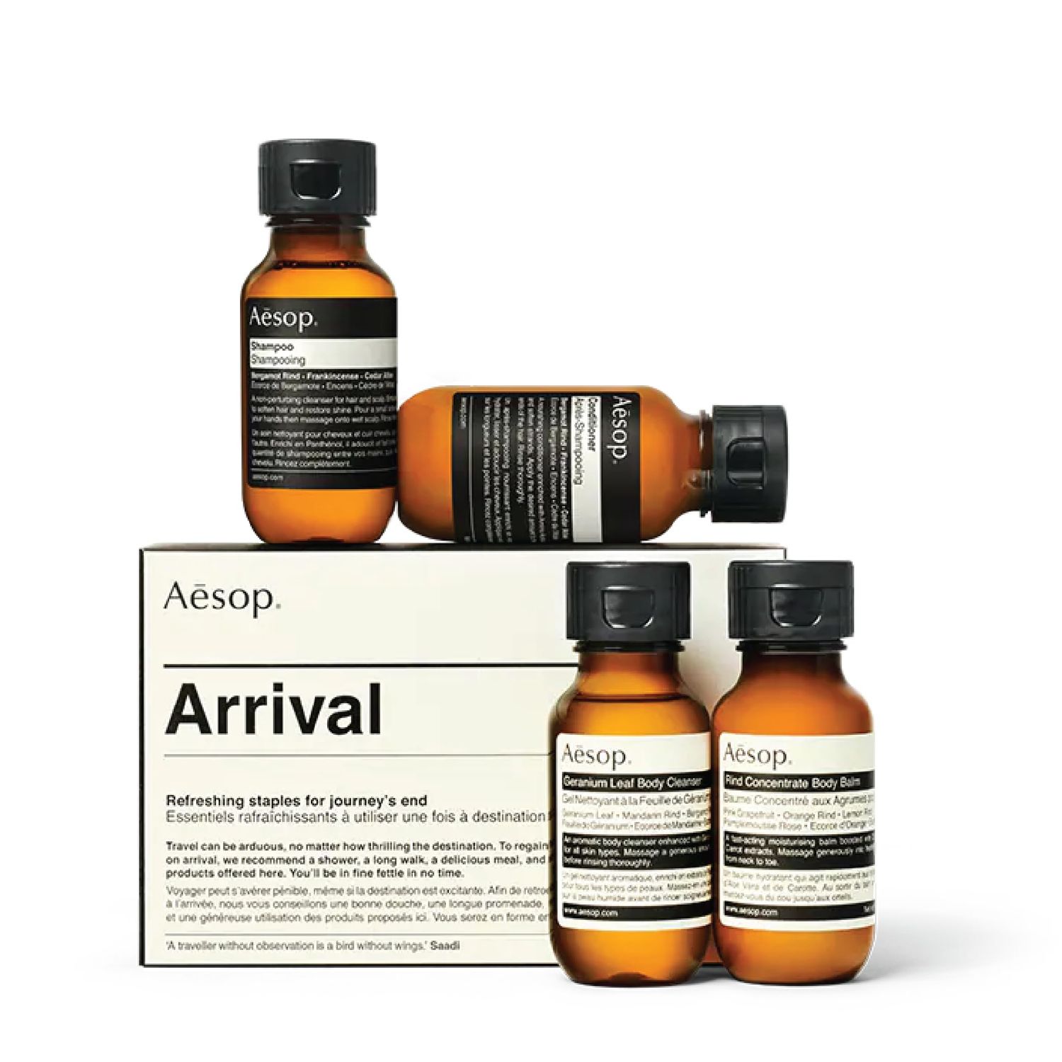 Aesop Travel Set | Travel Body Wash and Body Balm &amp; Travel Size Shampoo and Conditioner | 1.7 oz, Pack of 4
