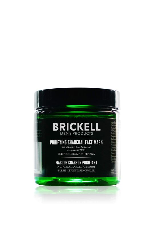 Brickell Men&#39;s Purifying Charcoal Face Mask Skin Care Product, Natural and Organic Activated Charcoal Facial Mask With Detoxifying Kaolin Clay, 4 Ounce, Unscented