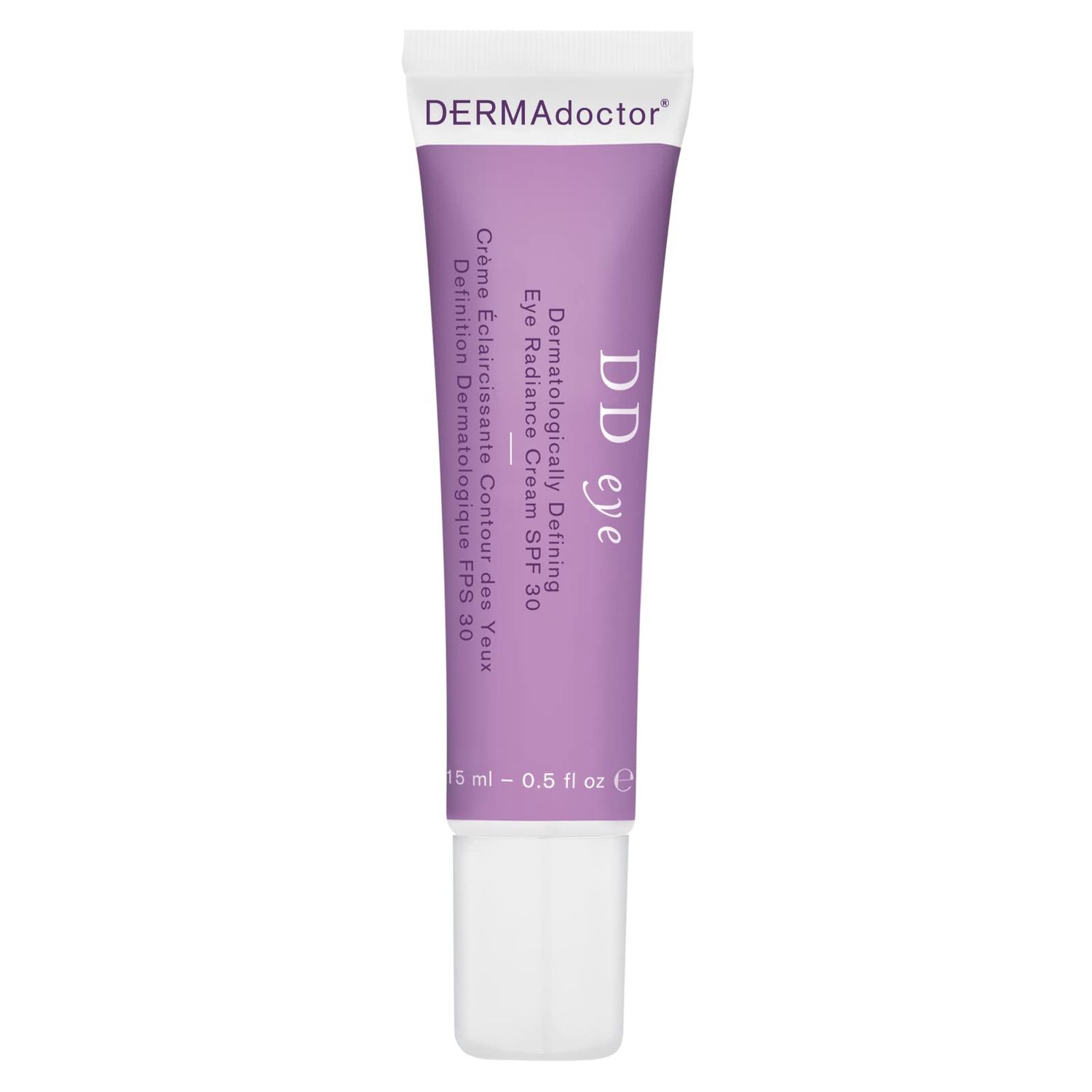 DERMAdoctor DD Eye Dermatologist Formulated Defining Radiance Boosting Caffeine Eye Cream with SPF 30; Eye Cream for Dark Circles, Puffy Eyes Treatment, Brightening and Smoothing - 0.5 oz
