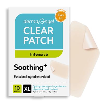 DERMA ANGEL Large Pimple Patches for Face - Hydrocolloid Nose, Chin, and Forehead Acne Patches for Full Face Coverage - Big Acne Patches for Large Blemish - Day &amp; Night Use (Intensive-XL/10 Dots)