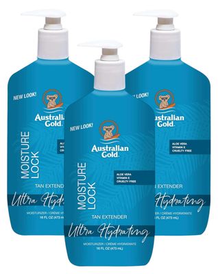 Australian Gold Moist Lock Tan Extender 16 Ounce Pump (Pack of 3)