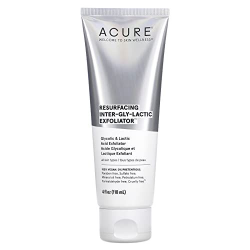 Acure Resurfacing Inter-gly-lactic Exfoliator - Gentle Facial Exfoliation with Glycolic &amp; Lactic Acids - No Harsh Exfoliants - Minimizes Dullness &amp; Boosts Skin&#39;s Natural Glow - 100% Vegan - 4 fl oz