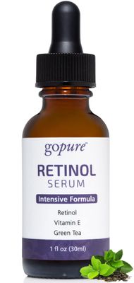 goPure Retinol Serum For Face - Anti-Aging Serum with Retinol for a Firmer, Lifted, and Youthful Look, Formulated with Green Tea and Vitamin E to Improve the Look of Dull, Uneven Skin - 1 fl oz