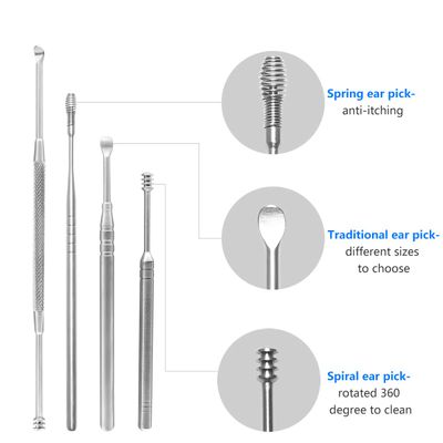 10pcs Pimple Popper Blackhead Remover Tool +Ear Wax Removal +Cuticle Pusher Stainless Steel Comedone Zit Blemish Acne Kit with Brush &amp; Leather Bag