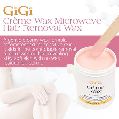 GiGi Crme Wax for Sensitive Skin - Microwave Hair Removal Wax, 8 Ounces