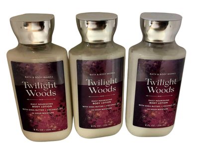 Bath &amp; Body Works Twilight Woods Signature Collection Body Lotion 8 fl oz (236 ml) - New Formula (3 Pack)