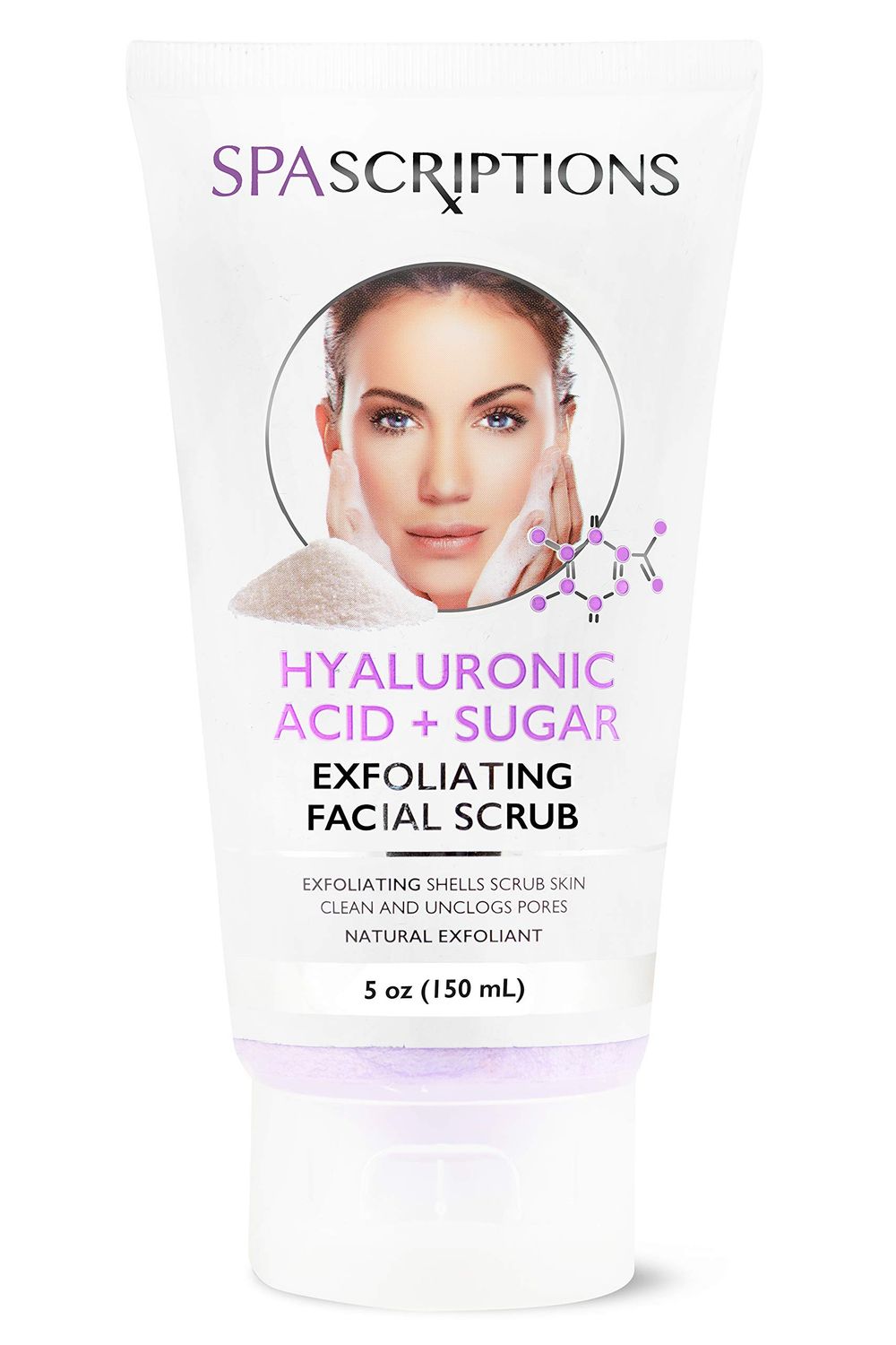 Face Exfoliating Scrub Hyaluronic Acid &amp; Sugar Face Wash - 5 Oz