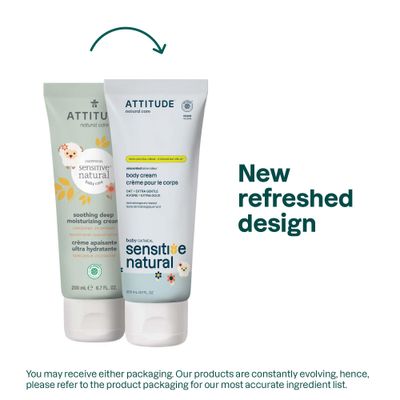 Attitude Deep Moisturizing Body Cream, Plant and Mineral-Based Ingredients, Vegan and Cruelty-free Personal Care Products for Sensitive Skin, Unscented, 6.7 Fl Oz