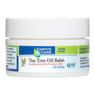 Earth&#39;s Care Tea Tree Oil Balm, No Parabens, Colors or Fragrances, Allergy-Tested, Trial Size, 0.21 OZ.