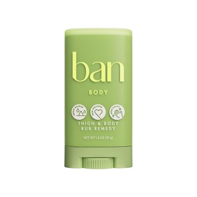 Ban Thigh &amp; Body Anti-Friction Balm, Prevents Chafing &amp; Skin Irritation, Anti Chafe Balm for Women &amp; Men, Aluminum, Baking Soda &amp; Talc Free, Unscented, 1.4 Oz