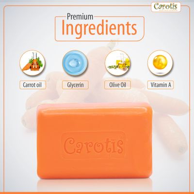 CAROTS Beauty Soap - 7oz / 200g - Formulated to Restore Radiance and Eliminate Dead Skin Cells, with Vitamin A and Olive Oil