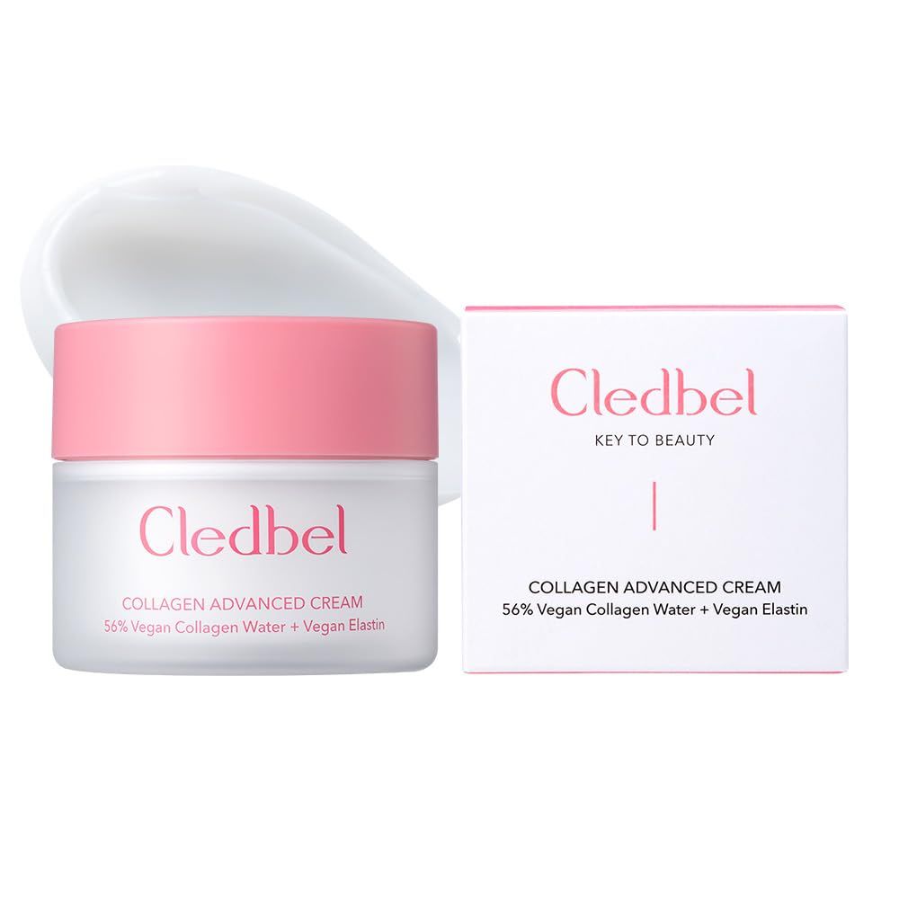 Cledbel Collagen Advanced Cream, 50ml/1.7fl. Oz, Daily Firming &amp; Hydrating Cream, All Skin, 56% Vegan Collagen Water, Vegan Elastin &amp; Hyaluronic Acid, Korean Skincare, Korean Beauty, Paraben-Free