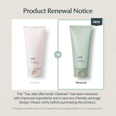 107 Chaga Jelly Low pH Cleanser | Gel Texture Removes Impurities and Cleanses Pores with Gentle Exfoliation for Normal and Sensitive Skin - 120 ml | 4.0 fl oz