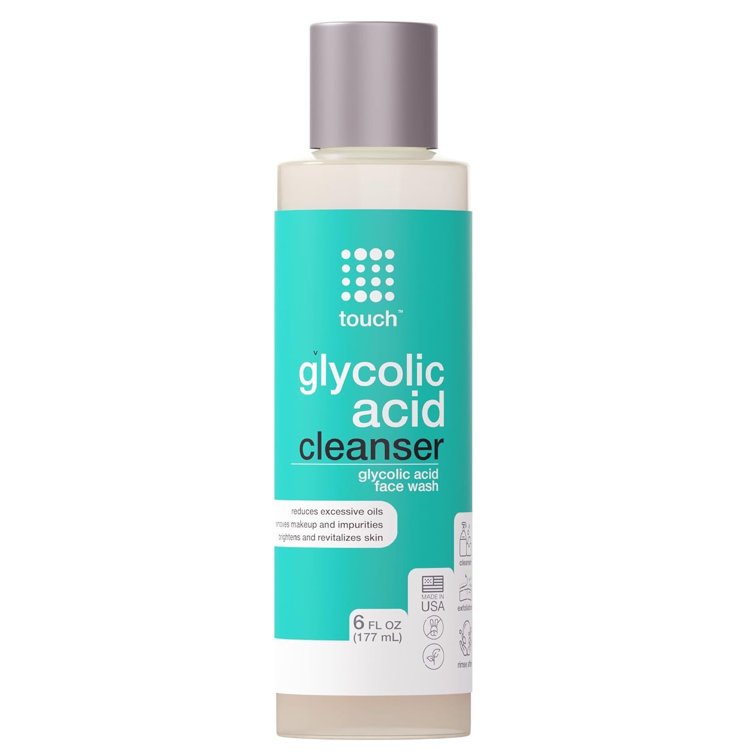 10% Glycolic Acid Face Wash - Exfoliating, Non Drying &amp; Foaming AHA Cleanser - Anti-Aging, Skin Tone &amp; Texture, Wrinkles, Pores, Blackheads - Sulfate Free, Oil Free, &amp; Low PH - 6 oz.