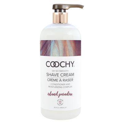 Coochy Intimate Shaving Cream | Shave Conditioner &amp; Moisturizer for Face &amp; Body | Ideal for Sensitive Skin Care, Anti-Bump | Island Paradise, 32 oz
