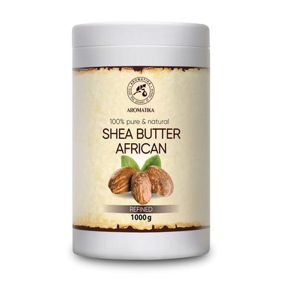 AROMATIKA Shea Butter Refined 35.3 Oz (1000g) - 100% Pure Shea Butter for Body Care - Hair - Face - Body Butter - Butyrospermum Parkii