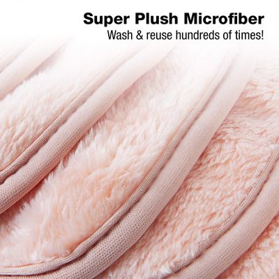 Eurow Makeup Removal Cleaning Cloth, Washable and Reusable, 5 by 5 Inches, Coral, Pack of 10