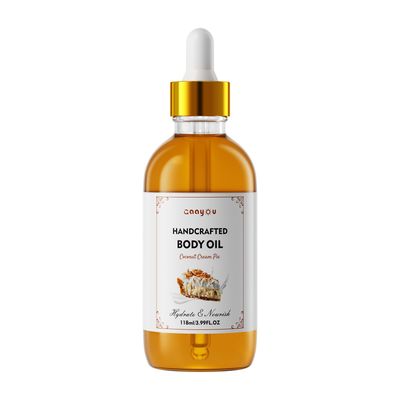 Gaayou Coconut Cream Pie Body Oil Handcrafted Body Oil Moisturizing Coconut Oil Soothing Comfort Scented Juicy Body Oil for All Skin Types