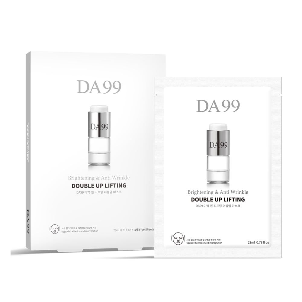 DA99 Brightening &amp; Lifting Double Up Mask 1 Pack (5 sheets,3.9 Ounces) Anti Wrinkle Anti Aging Skin Care Facial Mask Pack KBeauty