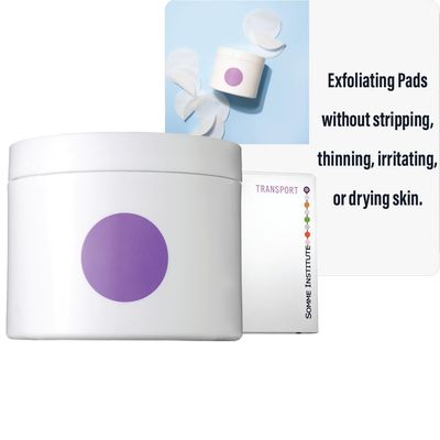 Exfoliating Glycolic Acid Pads | Anti-Aging, Smoothing, Resurfacing Pads | Somme Institute Transport Alcohol-Free Brightening Pads for Gentle Dirt Removal and Pore Cleansing | 50 Ct.