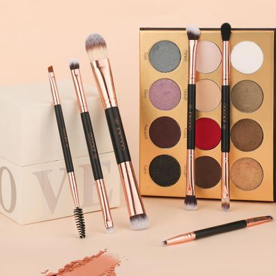 Docolor Double Sided Makeup Brushes, 6Pcs Double Ended Eyeshadow Brush Set Professional Eye Makeup Brushes Set Foundation Eyeshadow Blending Eyebrow Travel Make Up Brushes Kits