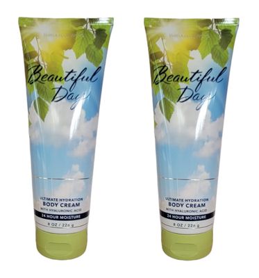 Bath and Body Works Gift Set of of 2 - 8 oz Body Cream - (Beautiful Day), Multicolor