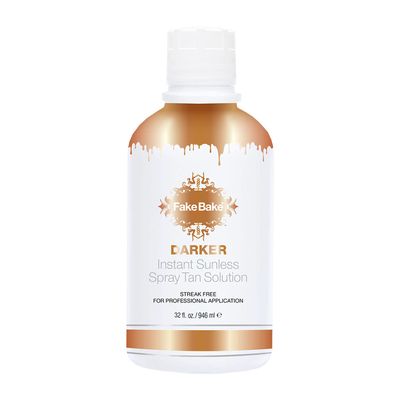 Fake Bake Darker Spray Tan Solution Sunless Self Tanner for Professional Airbrush Machine Long-Lasting Face &amp; Body Glow Bronzing Self Tanning for Women &amp; Men - 32 fl Oz