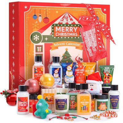2024 Advent Calendar, New Year Gifts for Women with Hand Cream, Bubble Bath, Body Butter, Necklace, Bracelet, Brooch, Beauty Skincare Bath and Body Gift Set, 24 Days of Holiday Gift