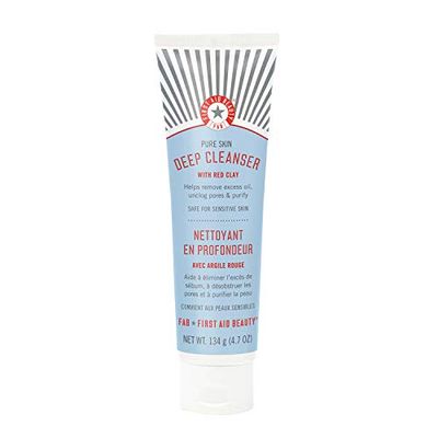 First Aid Beauty Pure Skin Deep Cleanser with Red Clay - Face Wash for Oily or Blemish-Prone Skin - 4.7 oz.