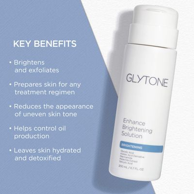 Glytone Enhance Brightening Solution - Glycolic Acid, Azelaic Acid, Niacinamide, Malachite Extract - Prep Skin, Brighten & Unclog Pores - 6.7 fl. oz.