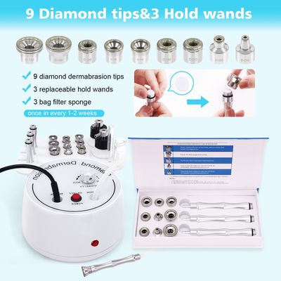 3 in 1 Diamond Micro der-ma-Bra-sion Machine, Mcwdoit Professional Dermabrasion Facial Skin Care Device with Wand, Spray Bottle and Vacuum Glass Tube for Personal Home Beauty Salon Use