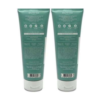 Bath &amp; Body Works - Aromatherapy - Breathe Deep Eucalyptus &amp; Lavender - Ultimate Hydration Body Cream - Pack of 2-8oz