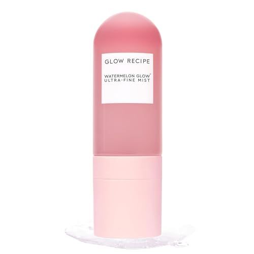 Glow Recipe Watermelon Glow Facial Spray + Hydrating Mist - Ultra-Fine Face Mist with Hyaluronic Acid + Hibiscus AHA to Refresh Dry Skin &amp; Enhance Dewy Makeup - Suitable for All Skin Types (75ml)