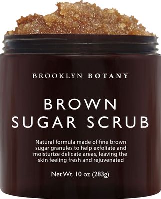 Brooklyn Botany Brown Sugar Body Scrub - Moisturizing and Exfoliating Body, Face, Hand, Foot Scrub - Fights Acne, Fine Lines &amp; Wrinkles, Great Gifts For Women &amp; Men - 10 oz