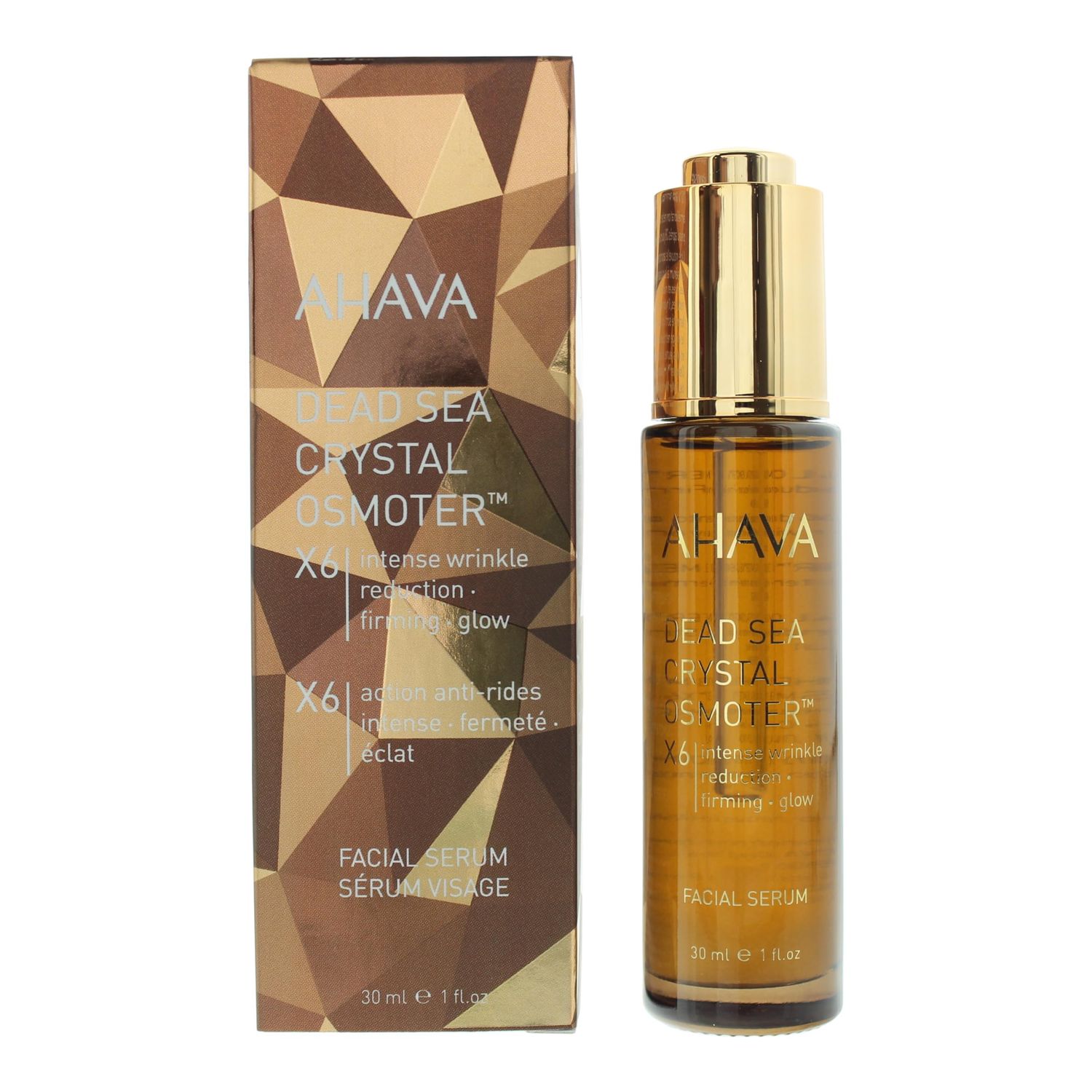 AHAVA Crystal Osmoter X6 Serum - Revolutionary Youth Booster &amp; Intense Wrinkle Reduction, Enhances Youthful Glow &amp; Firming, Enriched with Exclusive Blend of Dead Sea Osmoter &amp; Jojoba Oil, 1 Fl.Oz