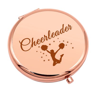 Cheerleader Gift for Teen Girls Thank You Gift Compact Makeup Mirror for Women Cheerleading Gift for Cheer Friend Cheer Coach Appreciation Gifts Folding Makeup Mirror for Cheer Team Gift