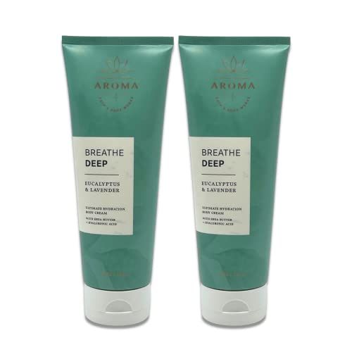 Bath &amp; Body Works - Aromatherapy - Breathe Deep Eucalyptus &amp; Lavender - Ultimate Hydration Body Cream - Pack of 2-8oz