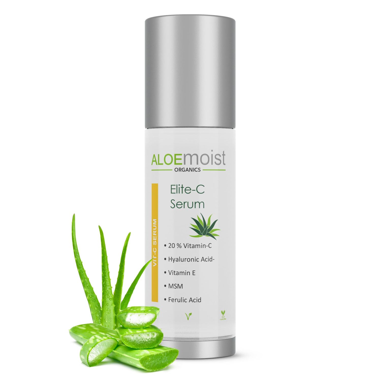 Elite Vitamin C Serum for Face with Hyaluronic Acid, Pure Aloe Vera Gel, Vitamin E Oil: Anti Aging Skin Firming Serum, Pore Minimizer &amp; Dark Spot Corrector for Face (.5 fl oz.)