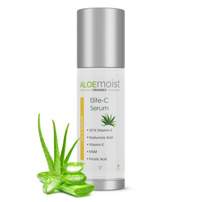 Elite Vitamin C Serum for Face with Hyaluronic Acid, Pure Aloe Vera Gel, Vitamin E Oil: Anti Aging Skin Firming Serum, Pore Minimizer &amp; Dark Spot Corrector for Face (.5 fl oz.)