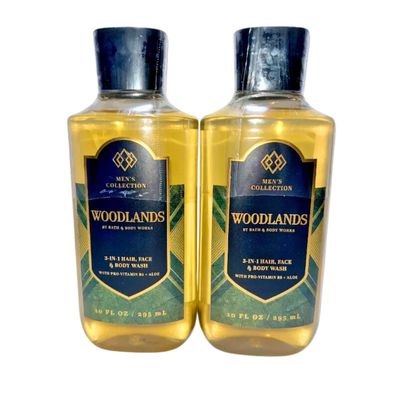 Bath &amp; Body Works Shower Gel, Set of 2 Bottles, Each Bottle 10oz (Woodlands)