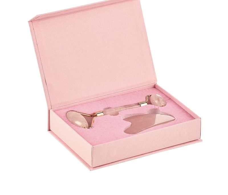 Face Roller Skin Care - Jade Roller Gua Sha Set, Rose Quartz Face Roller | Ultimate Facial Skin Care Products &amp; Beauty Products Tools | Jade Facial Roller for Face and Eye Massager