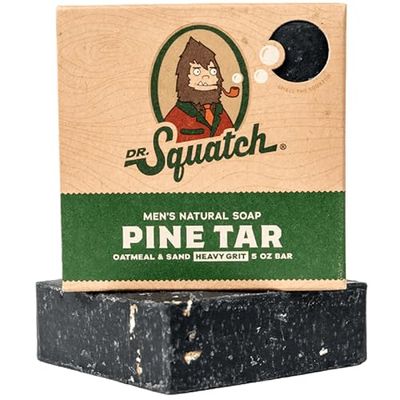 Dr. Squatch All Natural Bar Soap for Men with Heavy Grit, Pine Tar