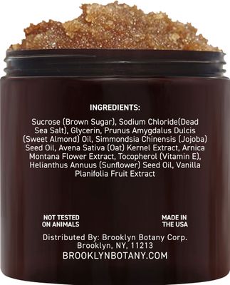 Brooklyn Botany Brown Sugar Body Scrub - Moisturizing and Exfoliating Body, Face, Hand, Foot Scrub - Fights Acne, Fine Lines &amp; Wrinkles, Great Gifts For Women &amp; Men - 10 oz