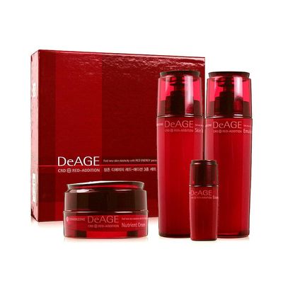 CHARMZONE DeAge Red Addition Set of 3, Red Wine Anti-Aging Korean Skin Care Routine Hydrating Nourishing (10.98 fl.oz)