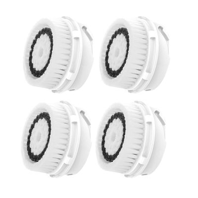 Facial Cleansing Brush Head Replacement, Facial Cleanse Brush Head, Normal Sensitive Facial Brush Heads, for Acne Prone, Clogged, Enlarged Pore, Deep Pore Sensitive Skins (4Pack/White)