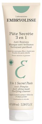 Embryolisse 3 in 1 Anti-pimples &amp; Acne Treatment - Multipurpose Clay Mask to Control and Clear Breakouts - For Oily to Combination Skin, Paraben Free, Oil Free &amp; Non-Comedogenic, 3.38 Fl Oz