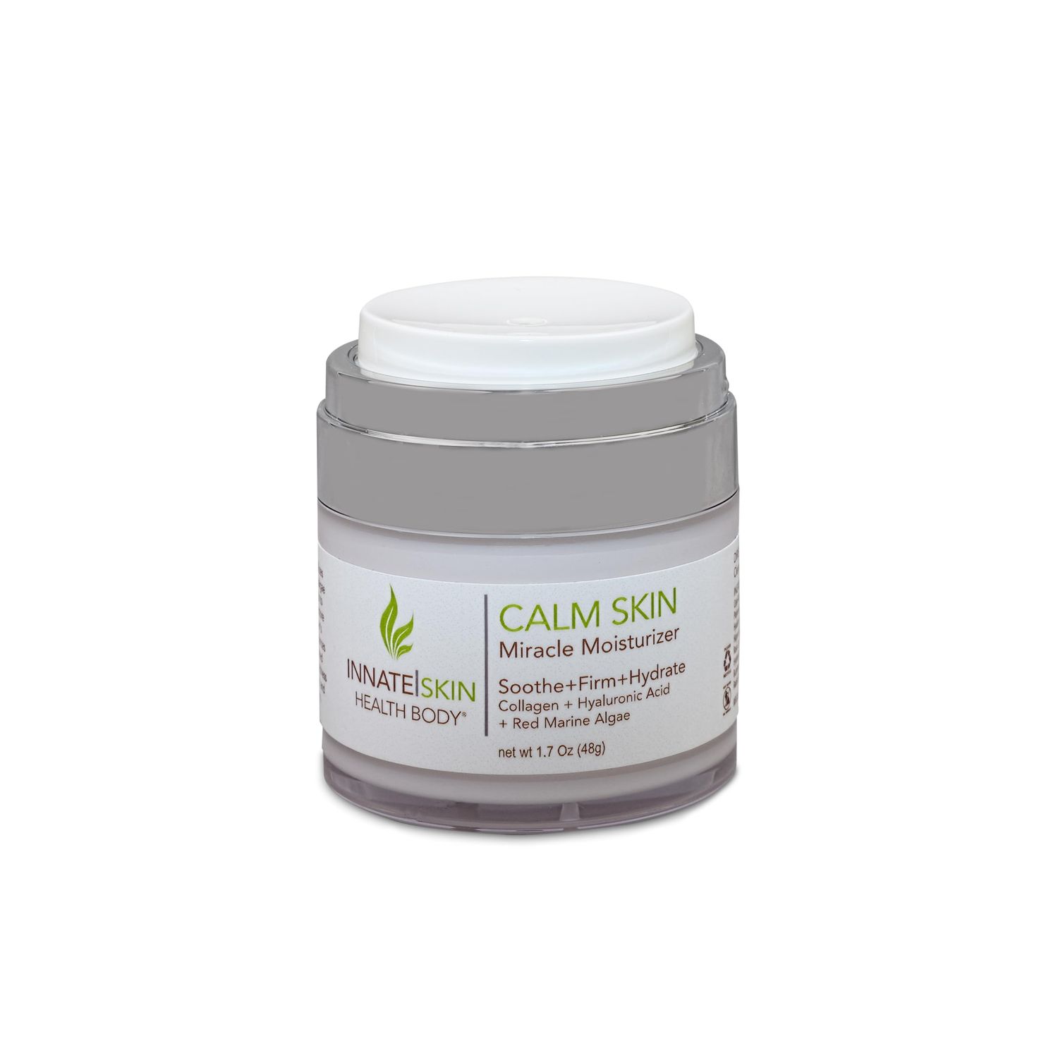 Calm Skin Face Moisturizer | Hyaluronic Acid, Collagen and Red Marine Algae 2oz