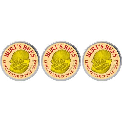 Burt&#39;s Bees Christmas Gifts, Hand Skin Care Stocking Stuffers, Moisturizing Cuticle Cream for Dry Skin, 100% Natural Origin, with Lemon Butter, 0.6 oz. (3-Pack)