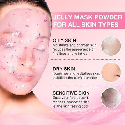 Angeland Jelly Mask for Facials Professional Natural Gel Face Masks, Moisturizing &amp; Hydrating Jelly Face Masks, Peel Off Face Masks SkinCare 23 Fl Oz (Bulgarian Rose)