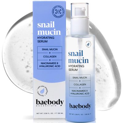 Baebody Snail Mucin Serum Moisturizer - Hydrating Serum for Face with Collagen - Snail Mucin Moisturizer for Youthful Skin